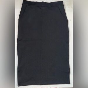 Helabes Elegant Black Elastic Pencil Skirt with Pockets